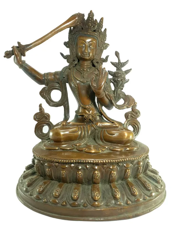 Statue traditionnelle de Manjushri – Cuivre