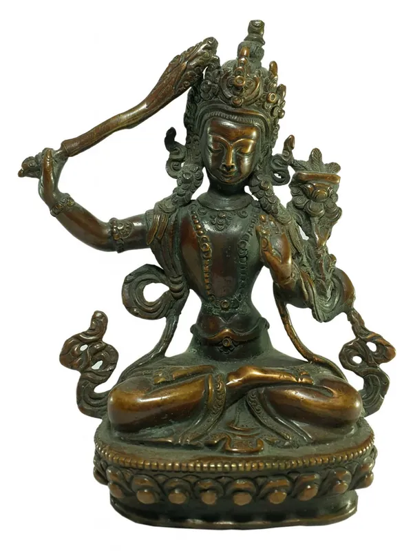 Statue de Manjushri faite à la main – Cuivre