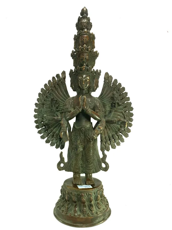 Statue tibétaine de Sahasrabhuja Avalokitesvara