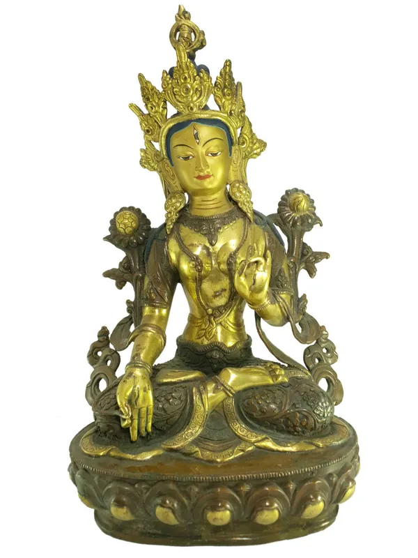 Statue de la déesse blanche Tara de 34 cm