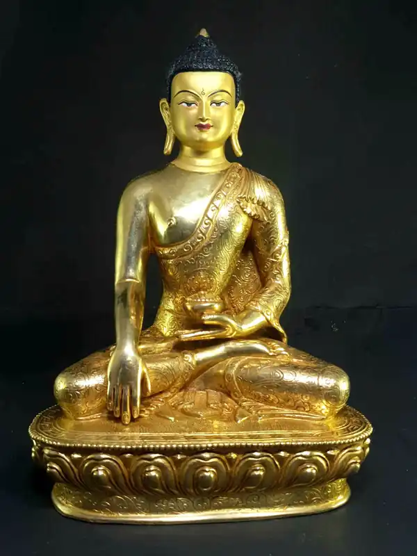 Statue rituelle du Bouddha Shakyamuni – Cuivre