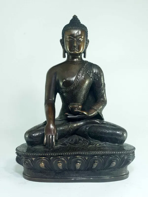 Statue tibétaine artisanale de Shakyamuni Bouddha