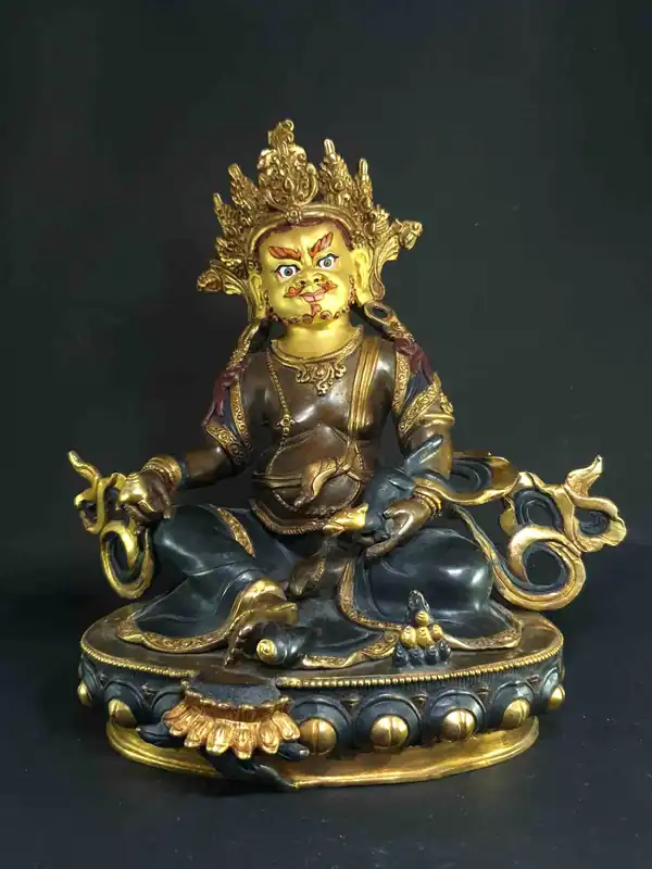 Statue en cuivre de Jambhala Jaune