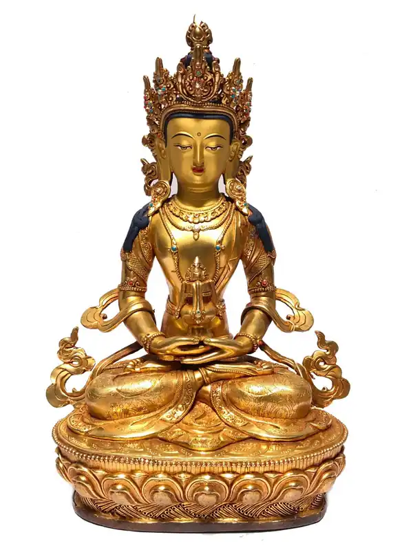 Statue rituelle d’Aparimita – Cuivre plaqué or