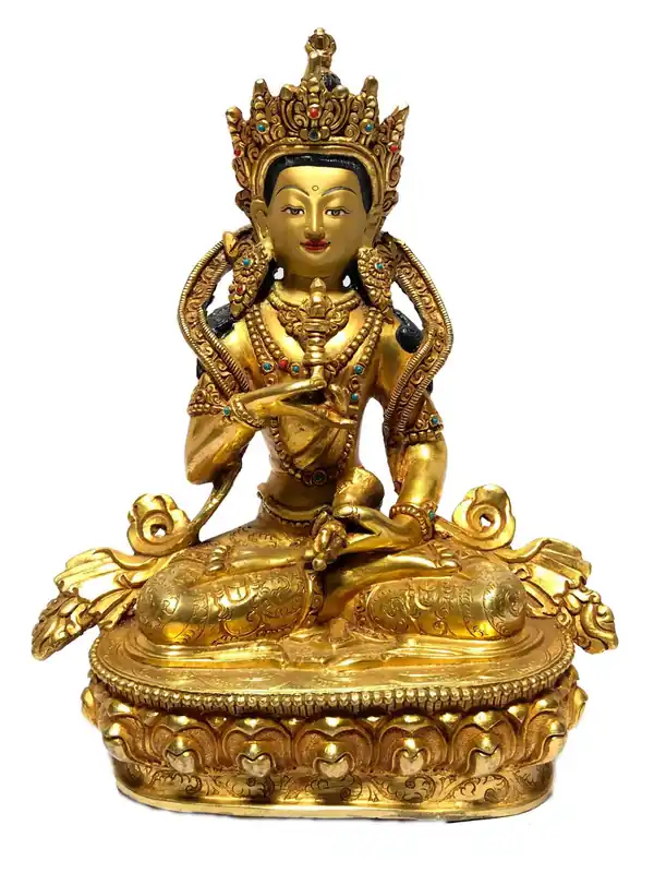 Statue en cuivre plaqué or de Vajrasattva