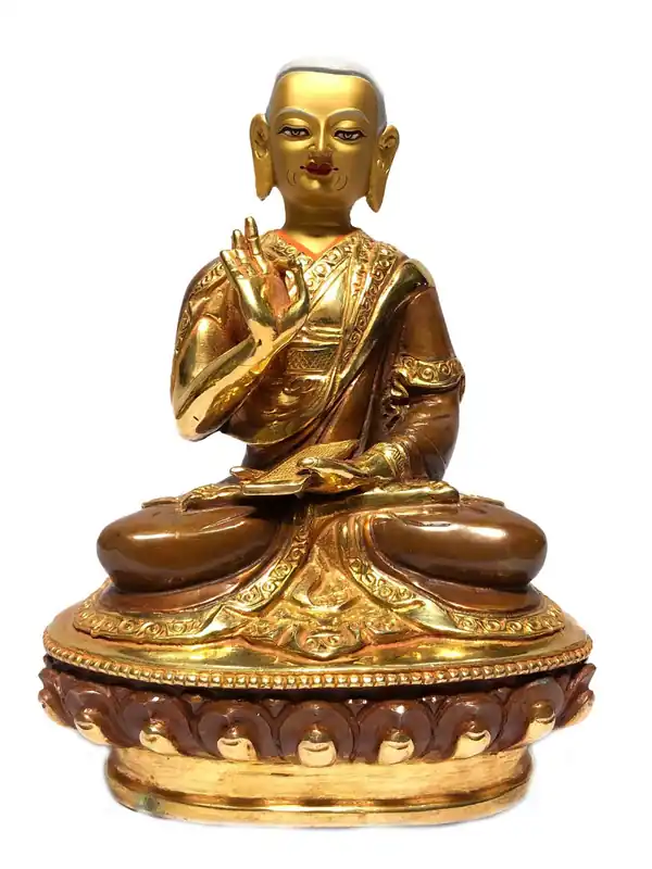 Statue rituelle de Tsongkhapa faite à la main