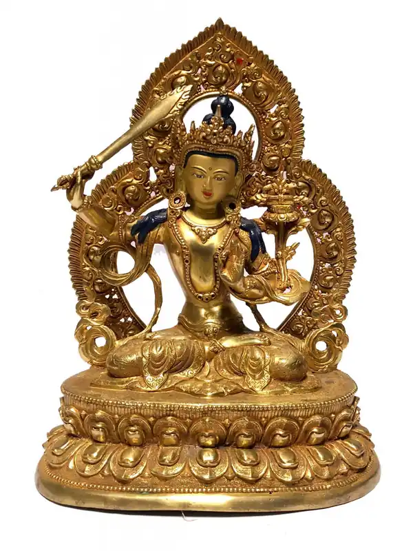 Statue rituelle artisanale de Manjushri