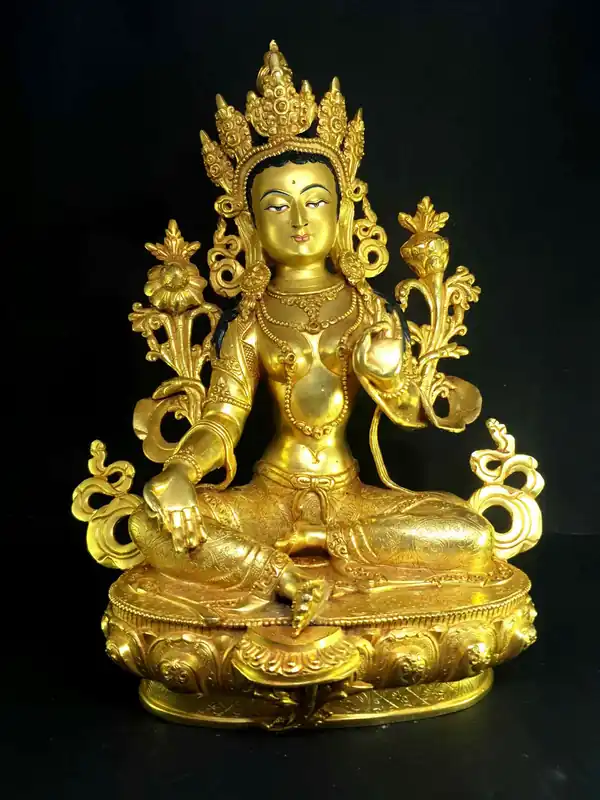 Statue rituelle de la déesse Tara verte
