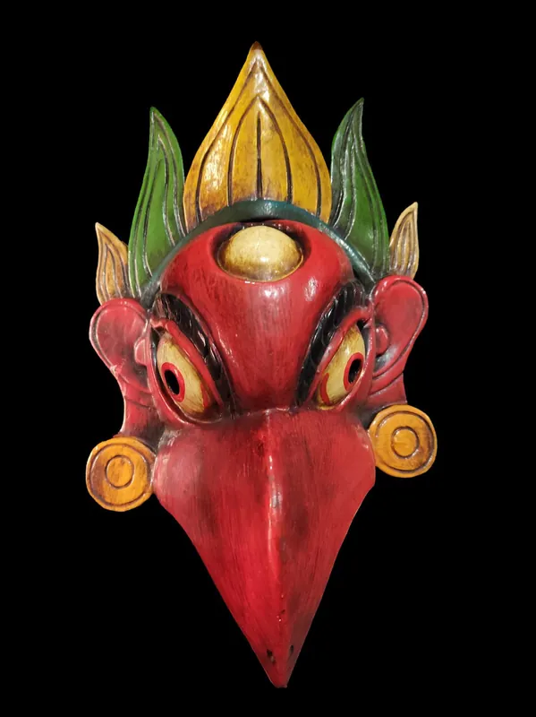 Masque en bois fait main de Garuda