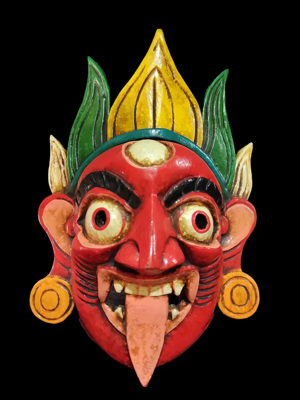 Masque en bois fait main de Kali
