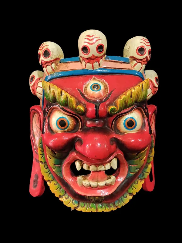 Masque en bois fait main de Ganesh