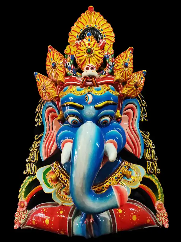 Masque en bois fait main de Namaste Ganesh