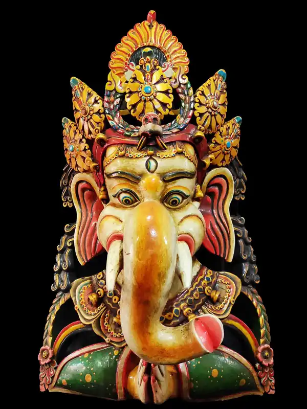 Masque en bois de Namaste Ganesh