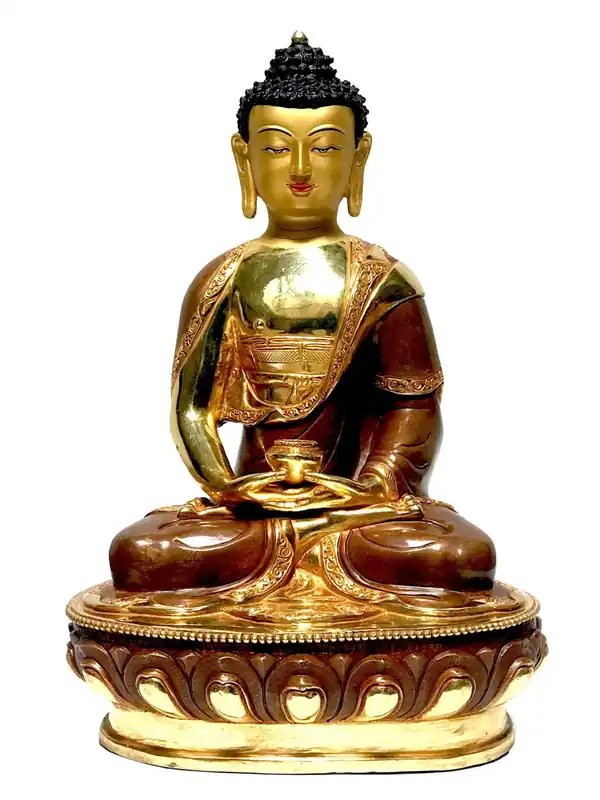 Statue du Bouddha Amitabha – Partiellement dorée