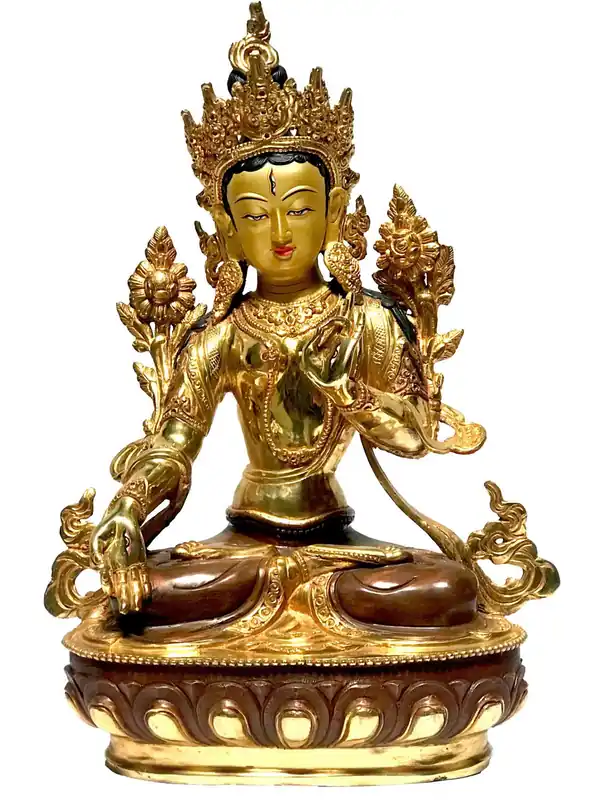 Statue de Tara Blanche – Partiellement Dorée