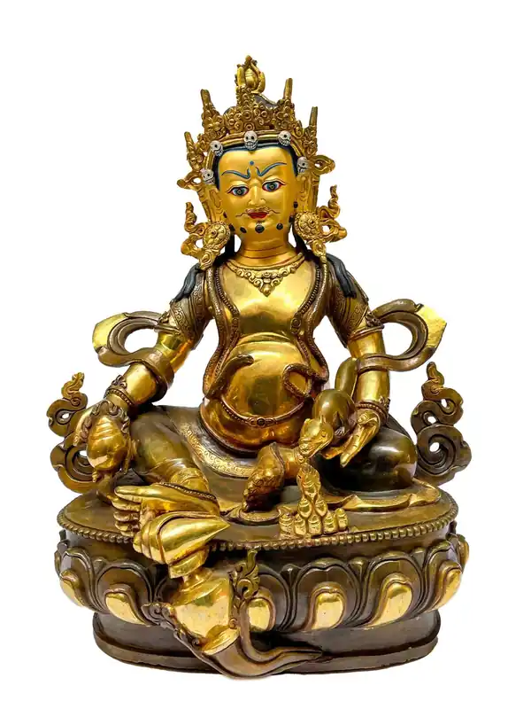 Statue de Jambhala – Cuivre partiellement doré
