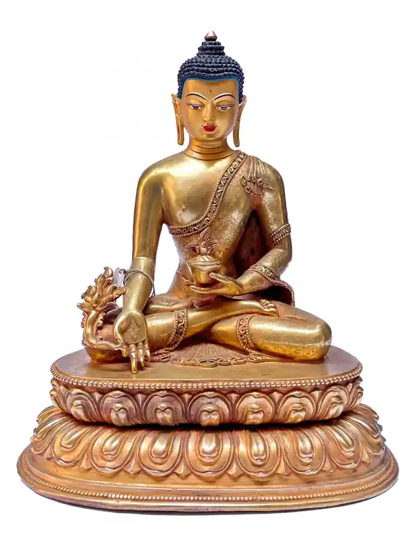 Statue de Bouddha – Cuivre entièrement plaqué or
