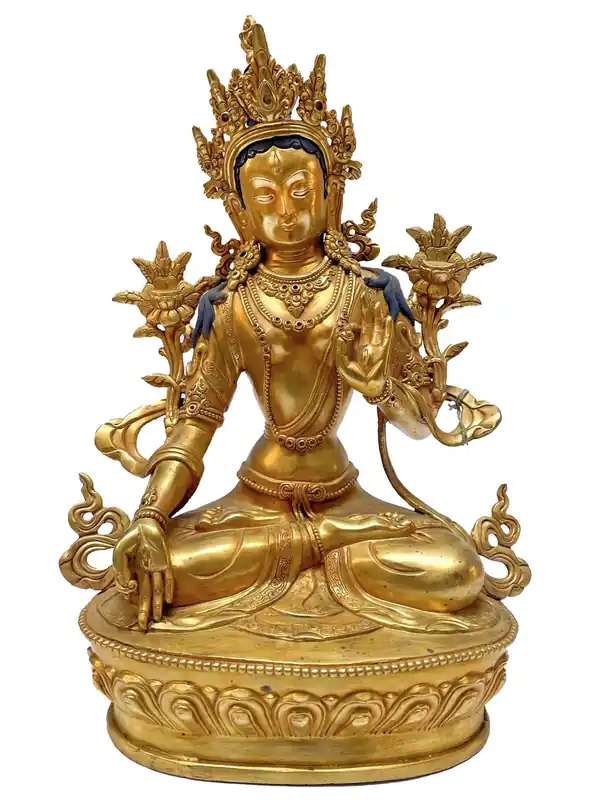 Statue artisanale de la Tara Blanche bouddhiste