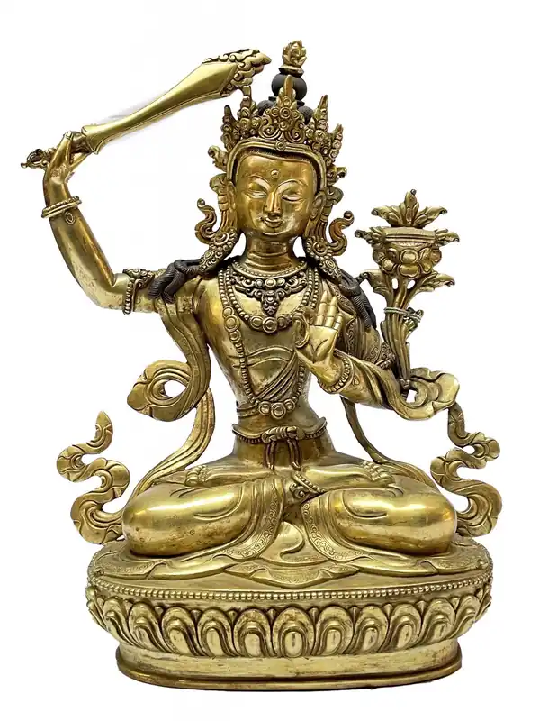 Statue traditionnelle faite à la main de Manjushri