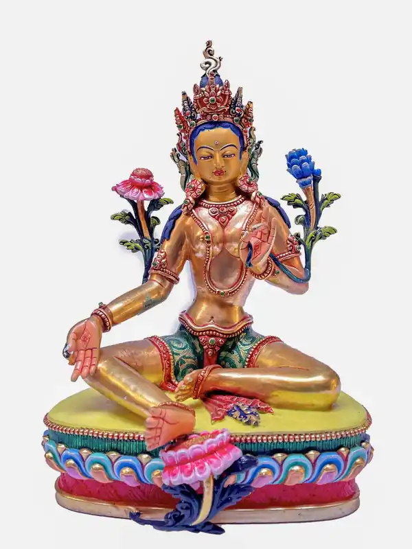 Statue de la déesse verte Tara de 25 cm