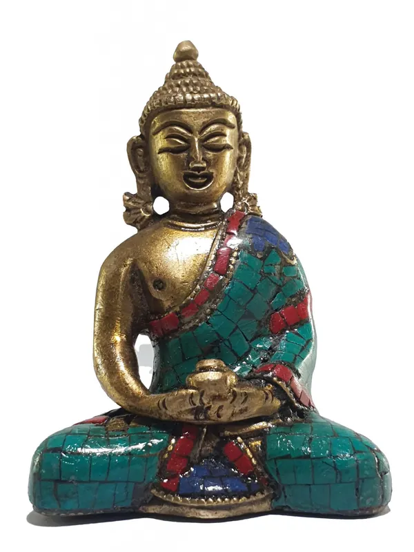 Statue d’Amitabha Bouddha – Laiton et Pierre