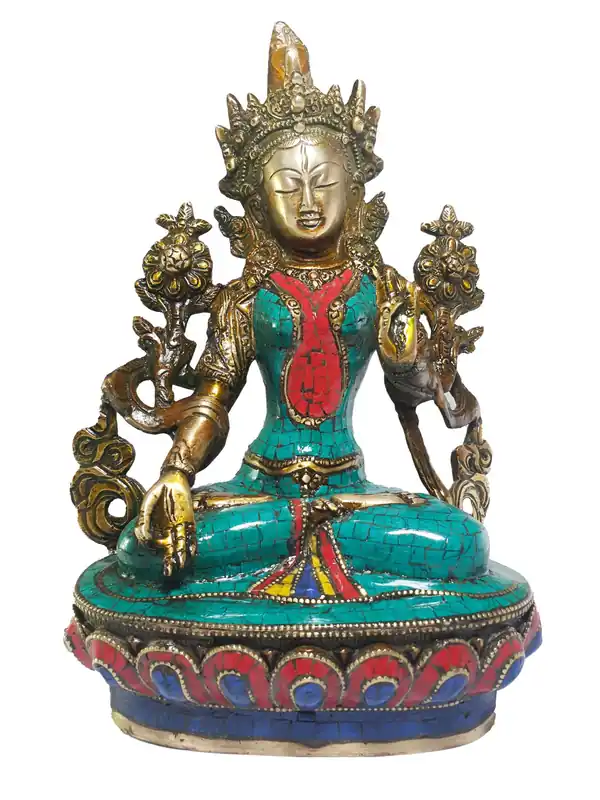 Statue de la Tara Blanche – Laiton et Pierre