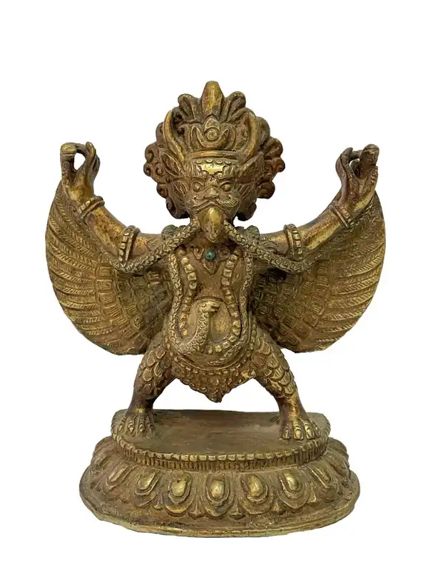 Statue de Garuda – Cuivre plaqué or