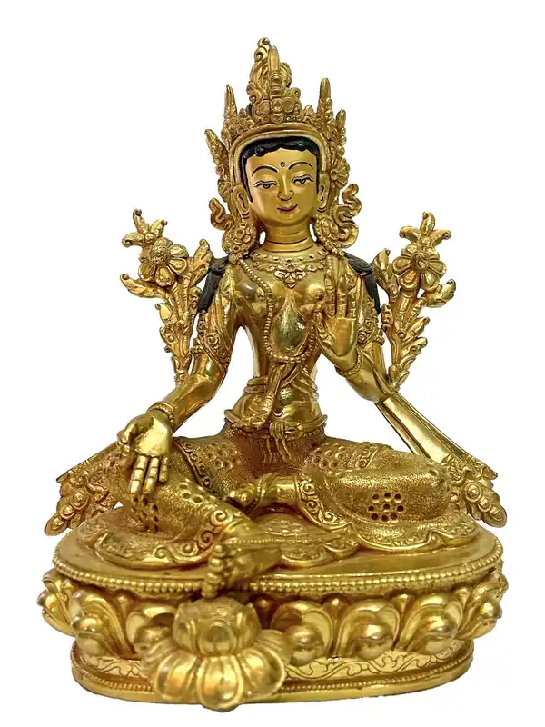 Statue de Green Tara de 16 cm