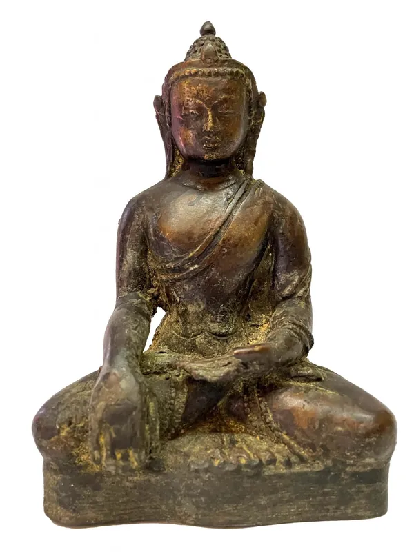 Statue tibétaine en cuivre du Bouddha Shakyamuni