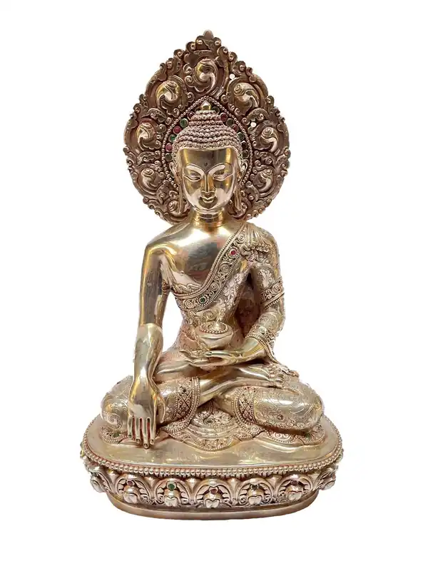 Statue bouddhique de Shakyamuni Buddha – Argent sterling