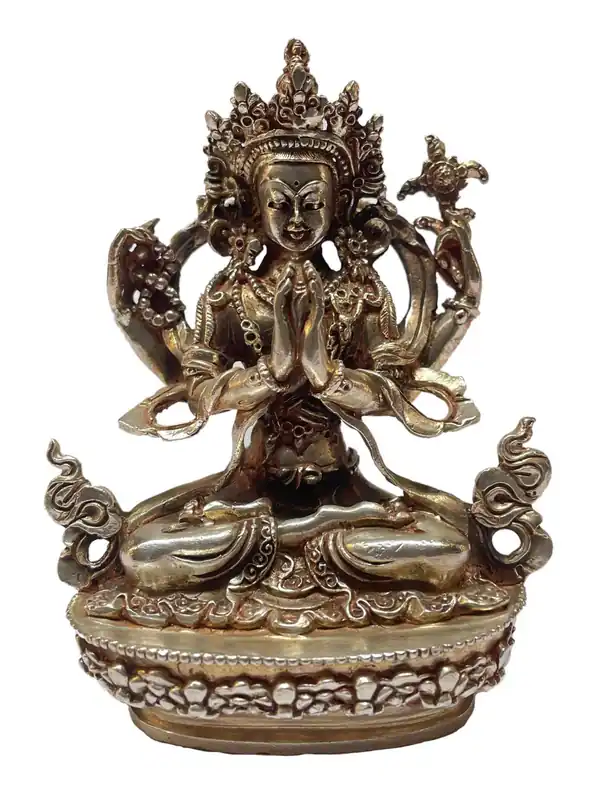 Statue en argent sterling de Chenrezig