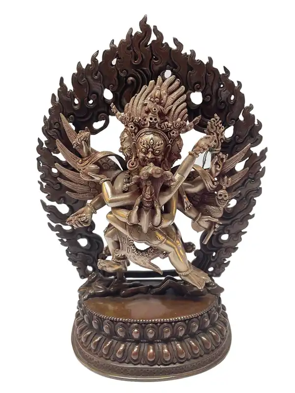 Statue en argent sterling et cuivre de Vajrakilaya