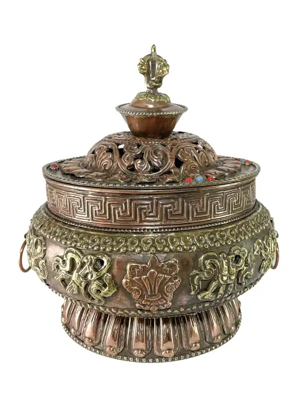 Brûleur d’encens des 8 symboles auspicieux