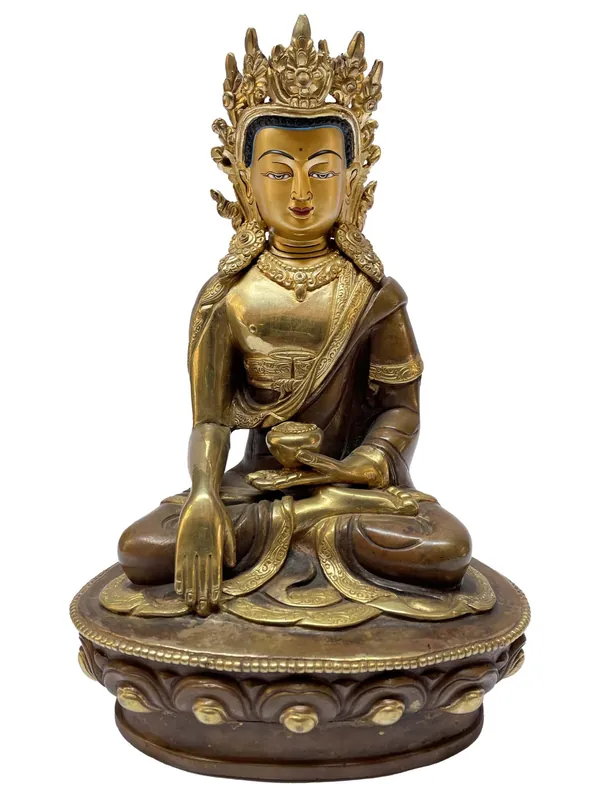 Statue artisanale tibétaine de Shakyamuni Bouddha