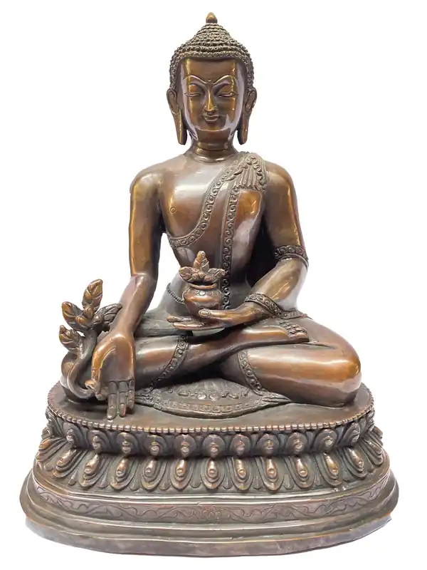 Statue en cuivre du Bouddha de Médecine