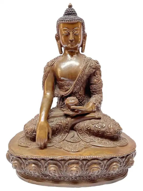 Statue de Bouddha Shakyamuni fabriquée à la main au Tibet