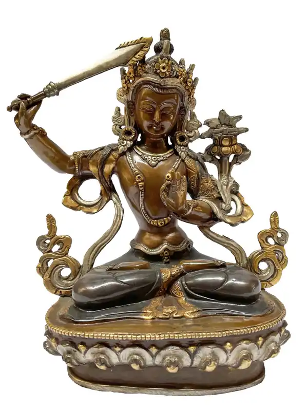Statue tibétaine faite à la main de Manjushri
