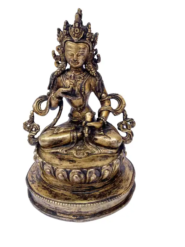 Statue de Vajrasattva – Cuivre & Plaqué Or