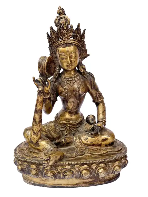 Statue tibétaine de la déesse Verte Tara