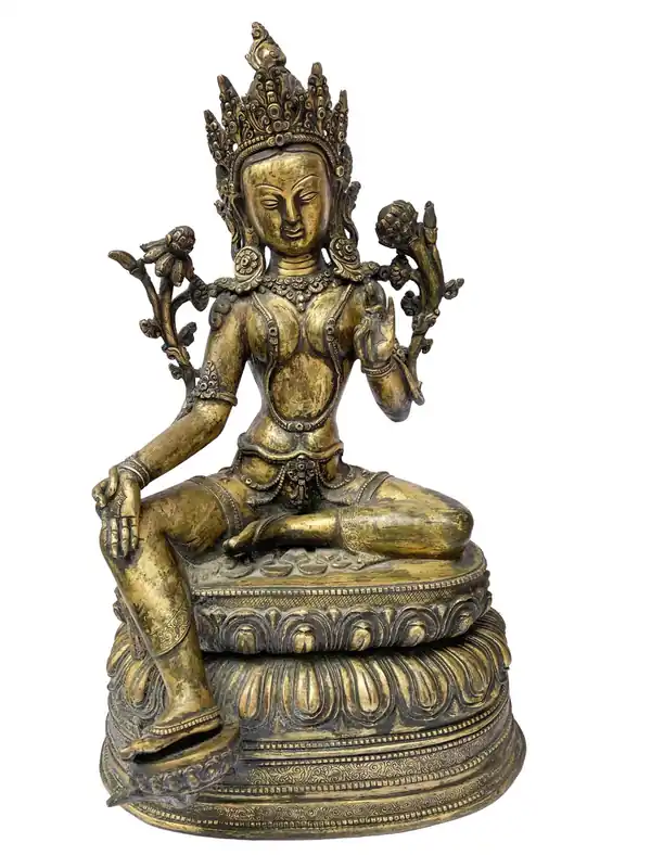 Statue bouddhiste de la déesse Verte Tara
