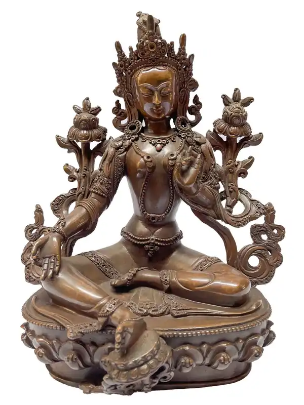 Statue bouddhiste de Tara Verte