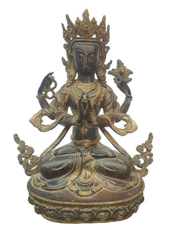 Statue de Chenrezig – Laiton