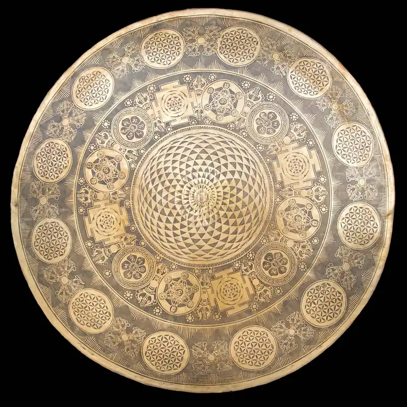 Cloche Gong avec un Design de Mandala