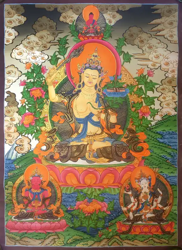 Manjushri avec Aparimita Thangka