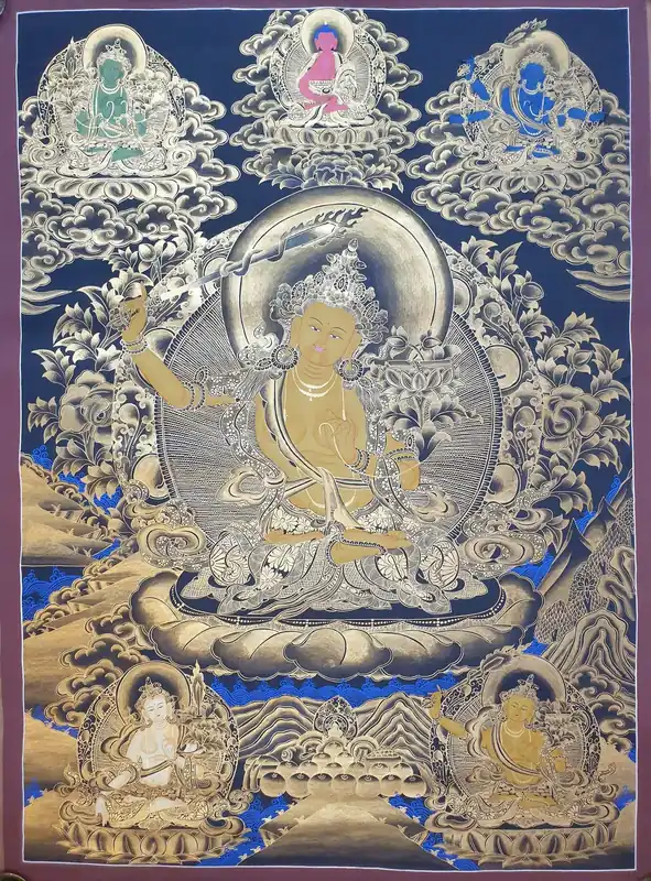 Art rituel de Thangka de Manjushri