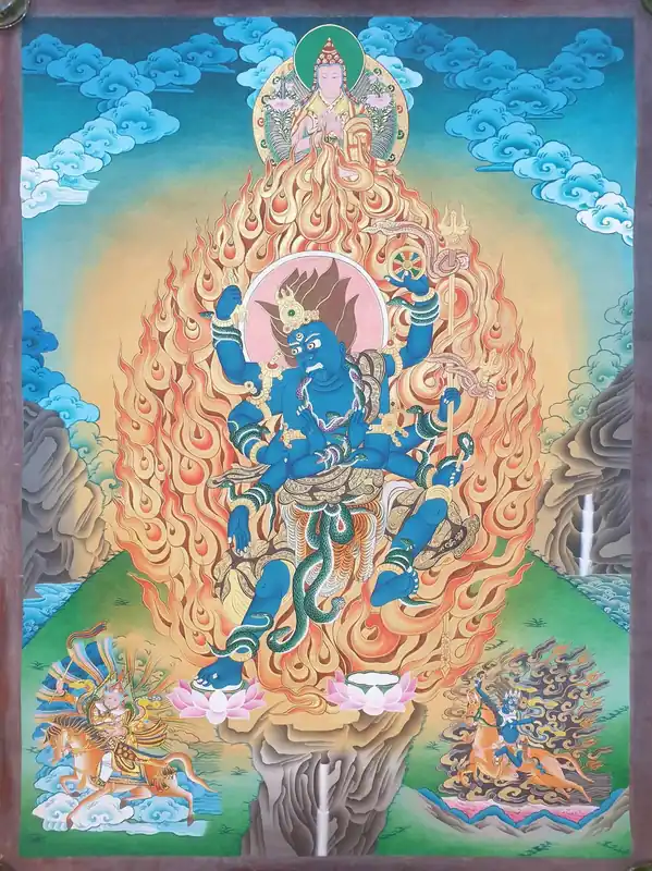 Peinture de Mahakala à deux bras
