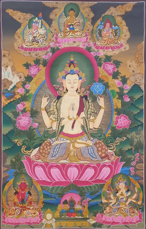 Chenrezig avec Aparmita Thangka