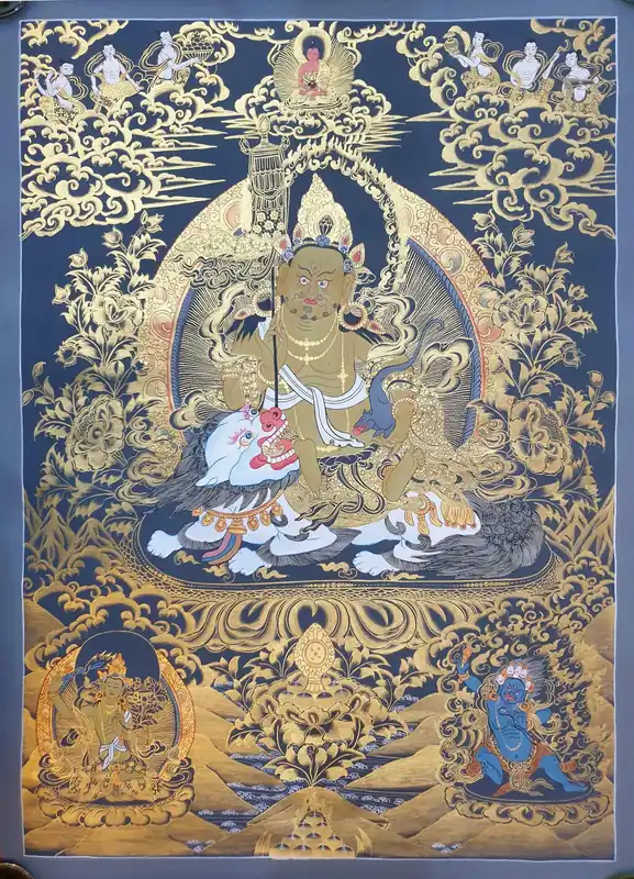 Thangka de Dzambala avec Manjushri