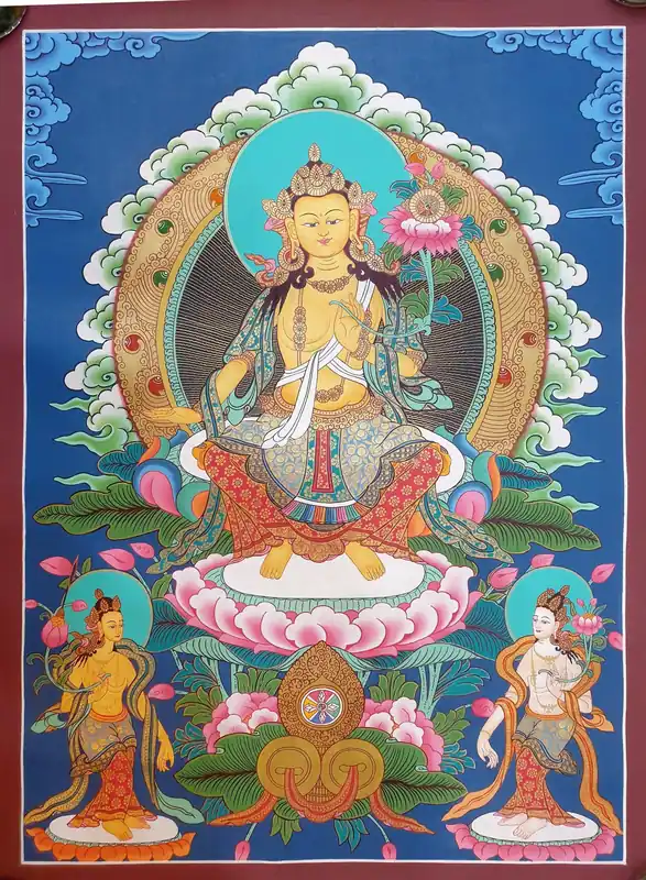 Peinture bouddhiste du Bouddha Maitreya