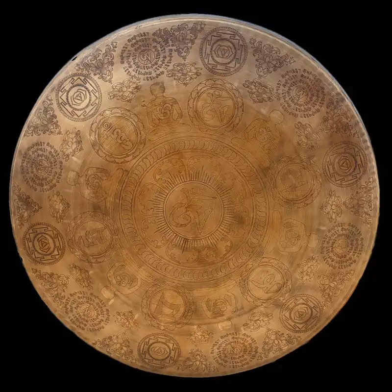 Om Mandala carved Gong